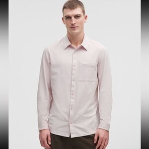 Lululemon Men’s Commission Long Sleeve Shirt Pocket Porcelain Pink Stretch Large
